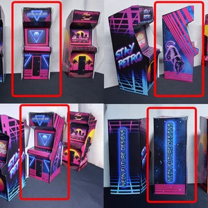 Laser Space  Arcade | synthwave, vaporwave, outrun, 80s, retro, , neon, sunset, car, laser grid , paper craft , paperweight
