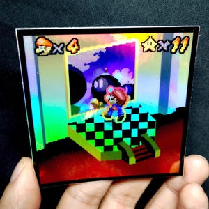 Sticker château rétro Mario 64 |  autocollants pixel art , jeux nintendo 64 , décalcomanies de jeu rétro , smash bros , cadeau pour les joueurs , jeux des années 90