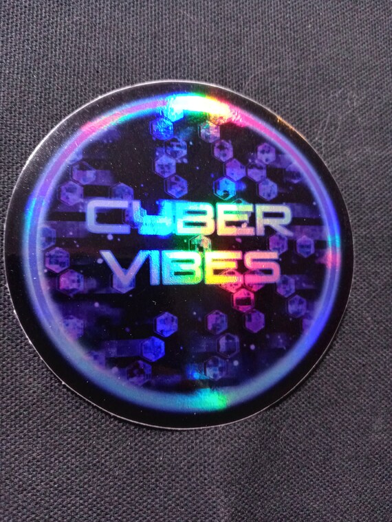 Cyberpunk Sticker cyber Vibes Holographic Retrowave Vaporwave 80s