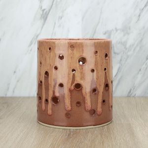 Brown and Tan Drippy Candle Holder