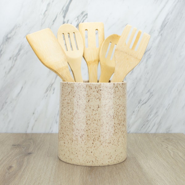 Utensil Holder Cream Speckled