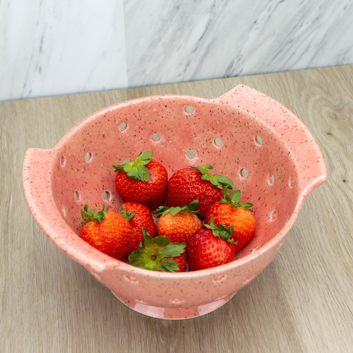 Pink Coral Speckled Berry Bowl Berry Strainer Handmade Colander Ceramic Colander - Etsy