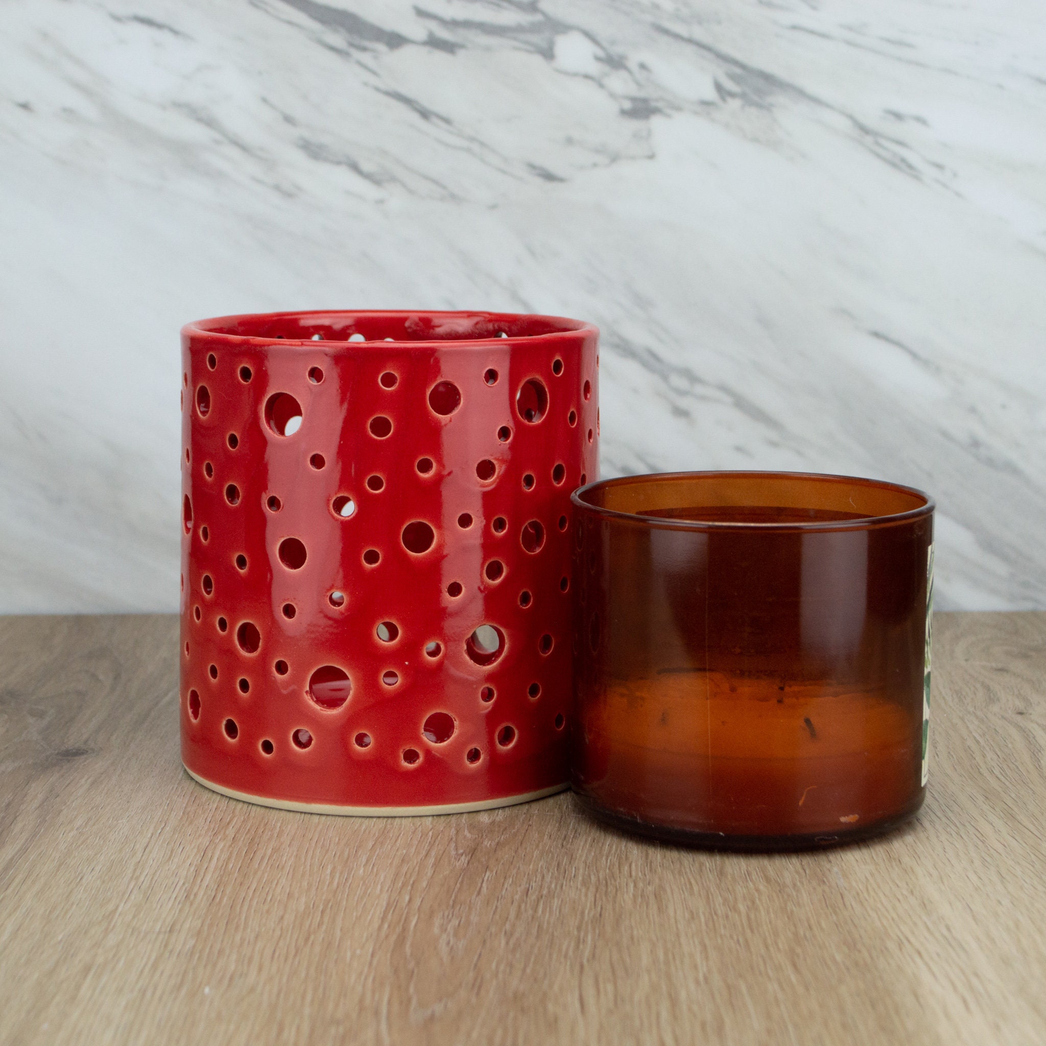 Red Candle Holder