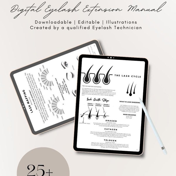 Neutral themed | Printable | PLR Digital Eyelash Extension Manual