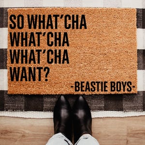 Beastie Boys So Whatcha Want Doormat, Funny Hip Hop Welcome Mat, Retro 90s Music Door Rug, Music Lover Gift, Nostalgic Hip Hop Decor