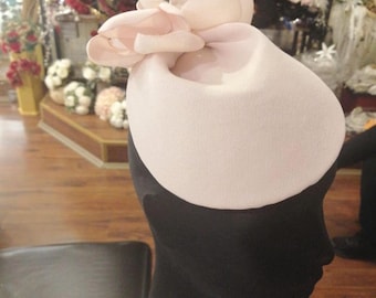 Powder pink voulette headpieces