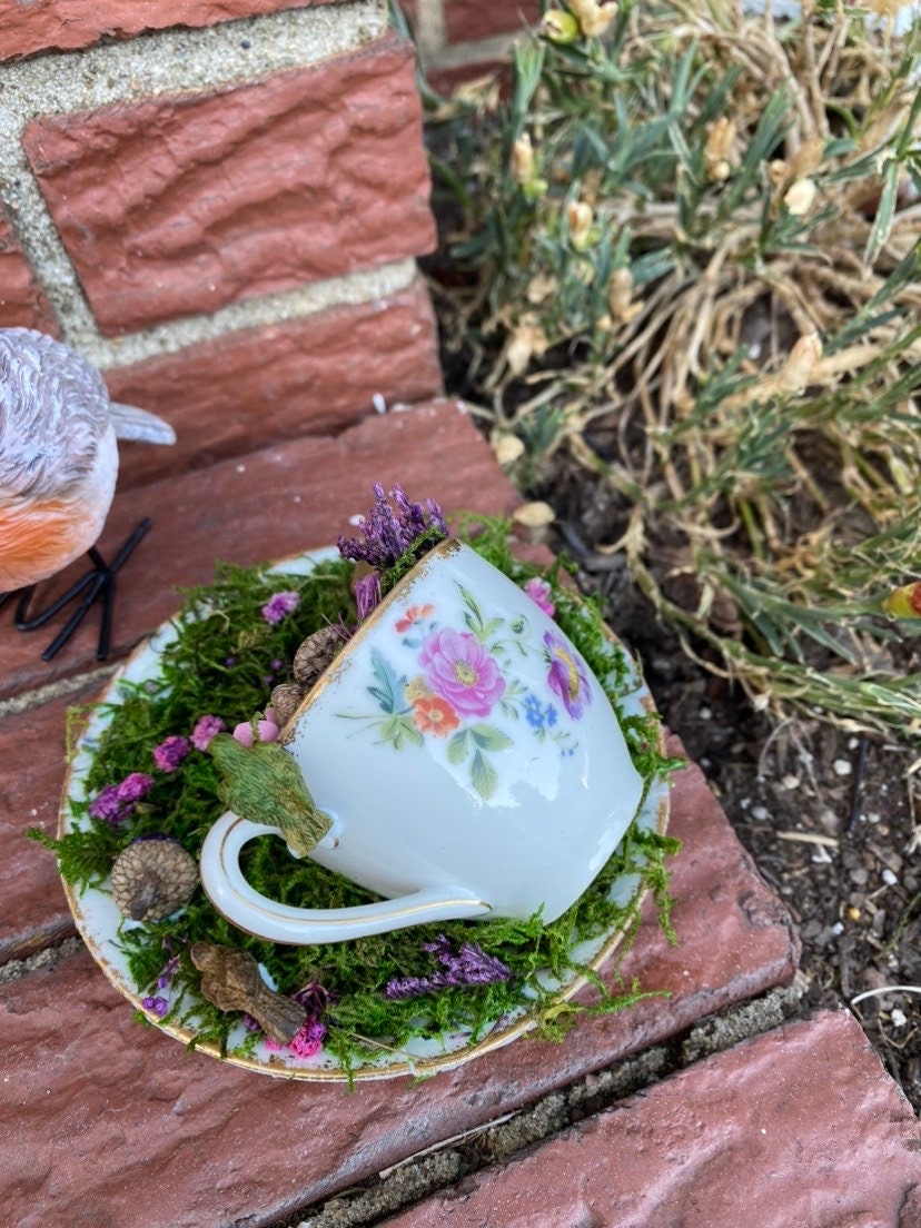 Small Tea Cup Fairy House Etsy