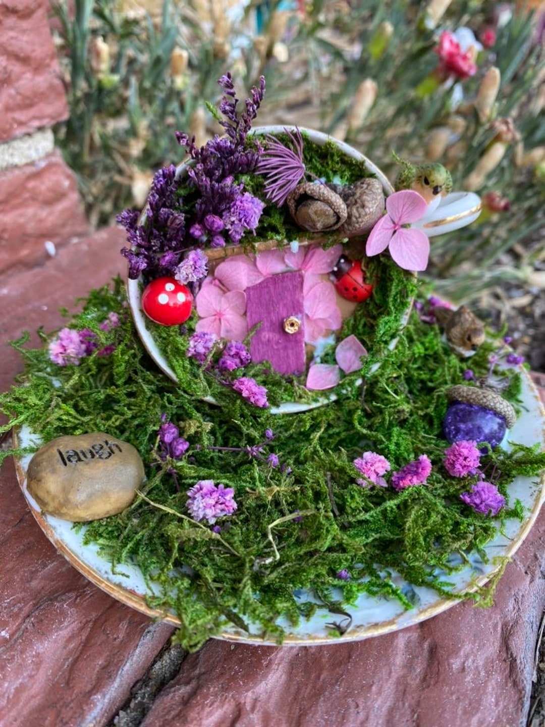 Small Tea Cup Fairy House Etsy