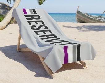 Asexual Beach Towel, Reserved Beach Towel With Asexual Pride Flag, Ace Pride Accessories, Gift Idea For Best Friend, Ace Pride Gifts