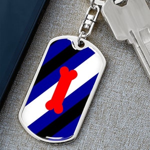 Puppy Play Pride Flag Personalized Dog Tag Keychain, Identity Pride Gift, Custom Engravable Jewelry, Engraved Keyring, Pride Gifts