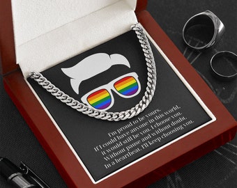 Gay Boyfriend Necklace Gift Idea, Birthday Gift For Him, LGBT Pride, Gay Anniversary, Love Gift For Butch Lesbian