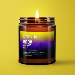 Smells Like ENBY Stuff, Non Binary Pride Candle, Nonbinary Gift, ENBY Gifts, Birthday Present Idea, Non-Binary Pride Gift For Best Friend