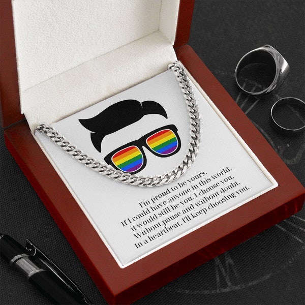 Butch Lesbian Necklace, Tomboy Gifts, Lesbian Girlfriend Gift, LGBT Pride, Unisex Chain Necklace With Luxury Box, Masculine Womens Jewelry