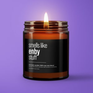 Smells Like ENBY Stuff, Non Binary Pride Candle, Nonbinary Gift, ENBY Gifts, Birthday Present Idea, Non-Binary Pride Gift For Best Friend
