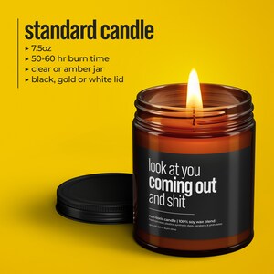 Look At You Coming Out And Shit, Gay Pride Candle, Coming Out Of Closet, Gift For Bisexual Friend, Lesbian Gag Gifts, Transgender Candle image 3