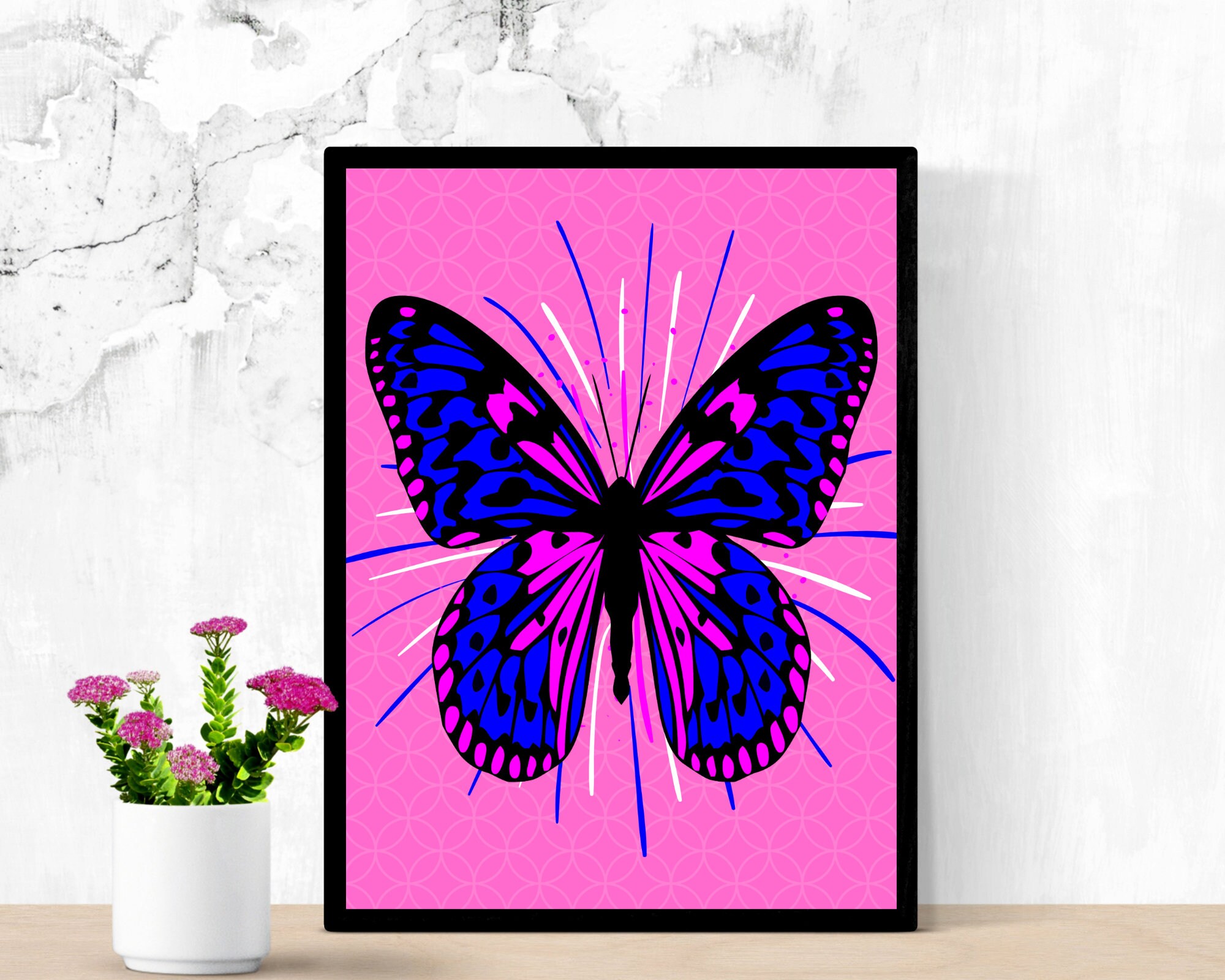 Pink and Blue Ribbon Butterfly Pin | PinMart, image size:2000x1600