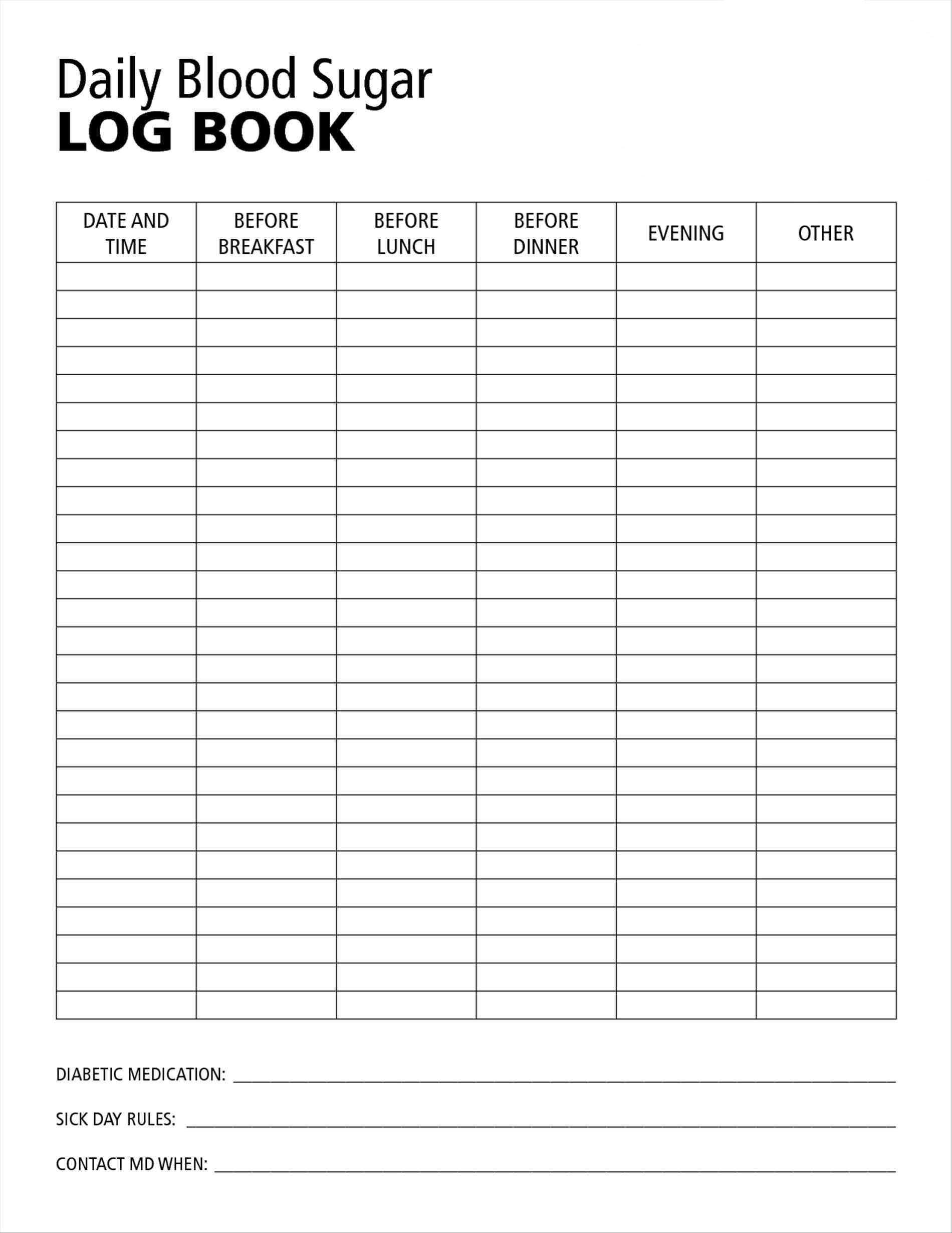 Blood Sugar Log Printable Etsy Polska