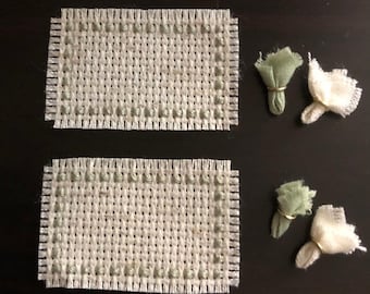 Set of two Green Placemats for 1 inch scale Dollhouse