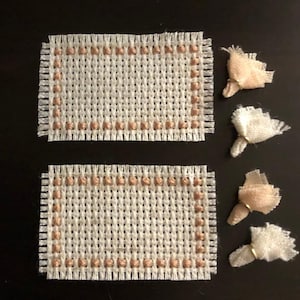 Set of two Peach Placemats for 1 inch scale Dollhouse