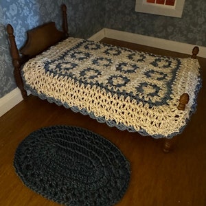 Marked Down! One Inch Scale Dollhouse Blanket and Rug