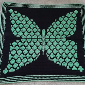 LUNA Butterfly Mosaic Crochet Lapghan Written and Chart Patterns