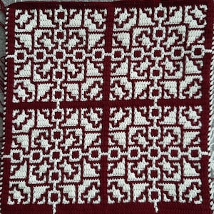 Linked Tiles Mosaik Häkeln Geschrieben und Chart Muster