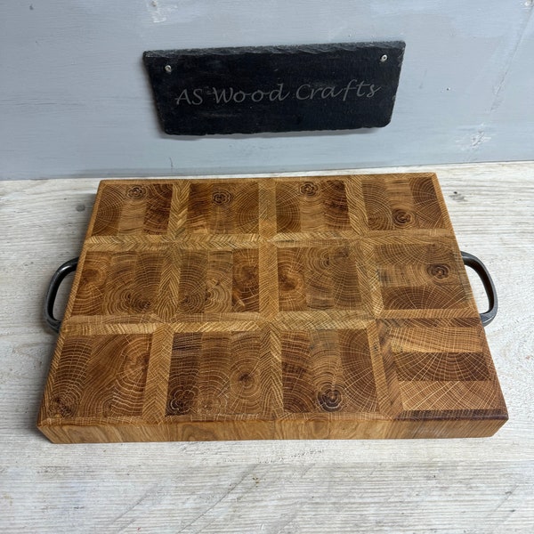 Unique handcrafted oak end grain chopping board