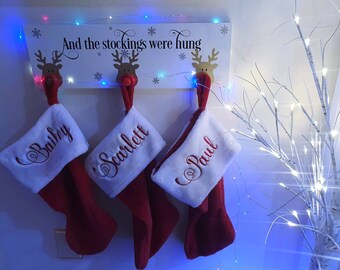 Stocking Wall Hanger| Stocking Holder | Christmas | wall hung | Christmas Decorations | Hand Made | Reindeer