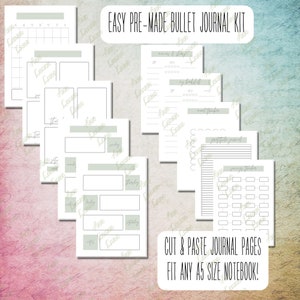Minimalist Beginner Printable Bullet Journal | A5 | Bujo Template | Printable Bujo Kit | Cut & Paste Bullet Journal\Calendar