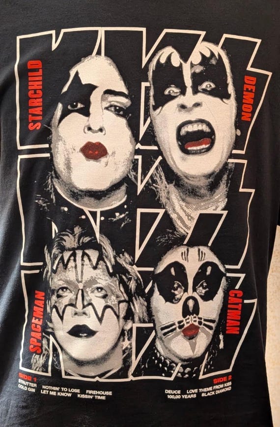 公式ライセンス商品 Kiss デビューアルバム ブラックロックバンド T
