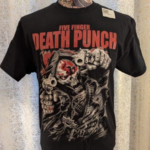 OFFICIALLY LICENSED Five Finger Death Punch Both Barrels Jumbo Print T-Shirt