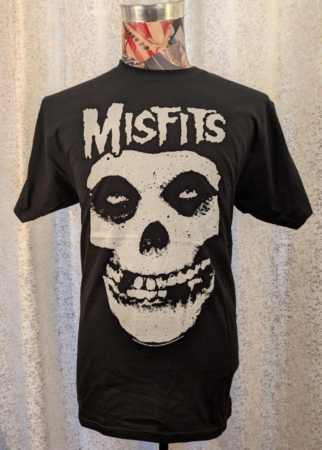 Officially Licensed Merch Misfits Skull Logo Black Rock Band T