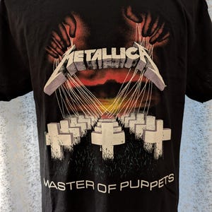 Officially Licensed Metallica &quot; Master Of Puppets&quot; Double-Sided Rock Band T-Shirt