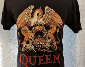 Officially Licensed Queen Crest Logo T-Shirt Rock Band Merch