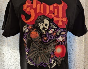 Officially Licensed Merch Ghost Copia Cards Black Rock Band T-Shirt