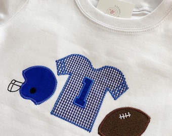 Personalized Football Shirt / Football Embroidery Applique / Sports Applique / Boy Sports Birthday Shirt / Football Birthday Shirt