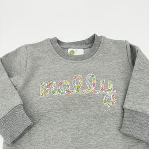 Appliqué Sweatshirt / Embroidered Name Sweatshirt / Floral Sweatshirt