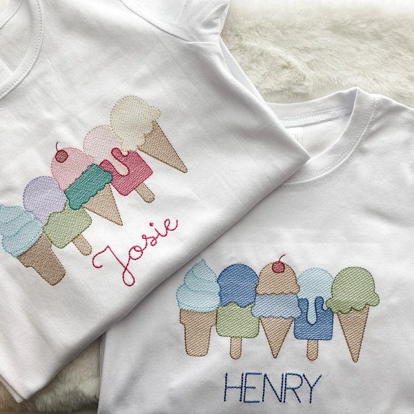 Embroidered Ice cream Shirt