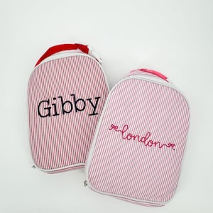Personalized Seersucker Lunch Box