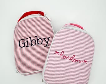 Personalized Seersucker Lunch Box