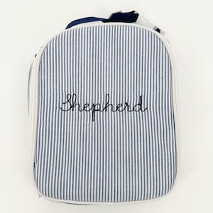Embroidered Personalized Seersucker Lunch Box