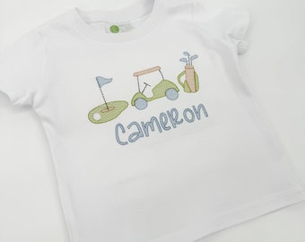 Boys Golf Shirt / Boys Golf Outfit / Hole in One / Boys First Birthday / Golf Birthday Shirt / Embroidered Golf Shirt