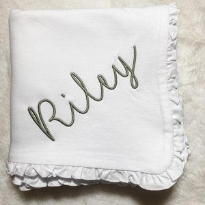 Personalized Ruffle Baby Blanket