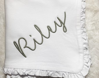 Personalized Ruffle Baby Blanket