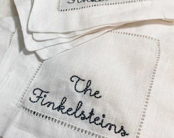 Personalized Embroidered Cocktail Napkins