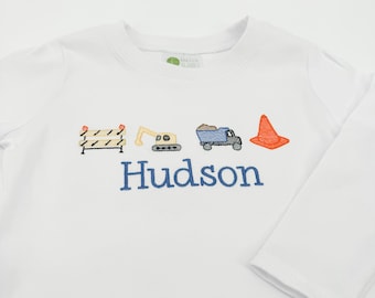 PERSONALIZED Construction Shirt or Boys Outfit, Construction Truck ...