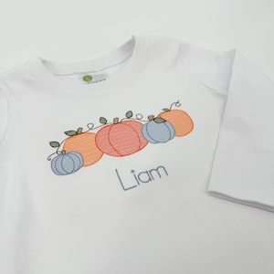 Boys Pumpkin Shirt / Embroidered Pumpkin Shirt / Baby pumpkin Romper / Pumpkin Patch