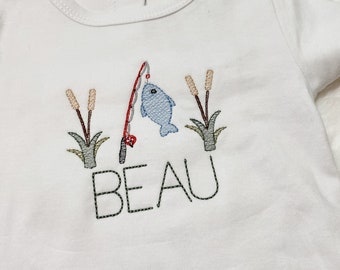 Boys Embroidered Fishing Shirt