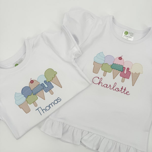 Ice Cream Embroidered Dress Etsy