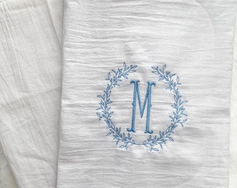 Personalized Initial Embroidered Kitchen Towel